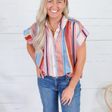 Clementine Striped Top