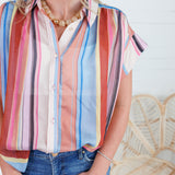 Clementine Striped Top