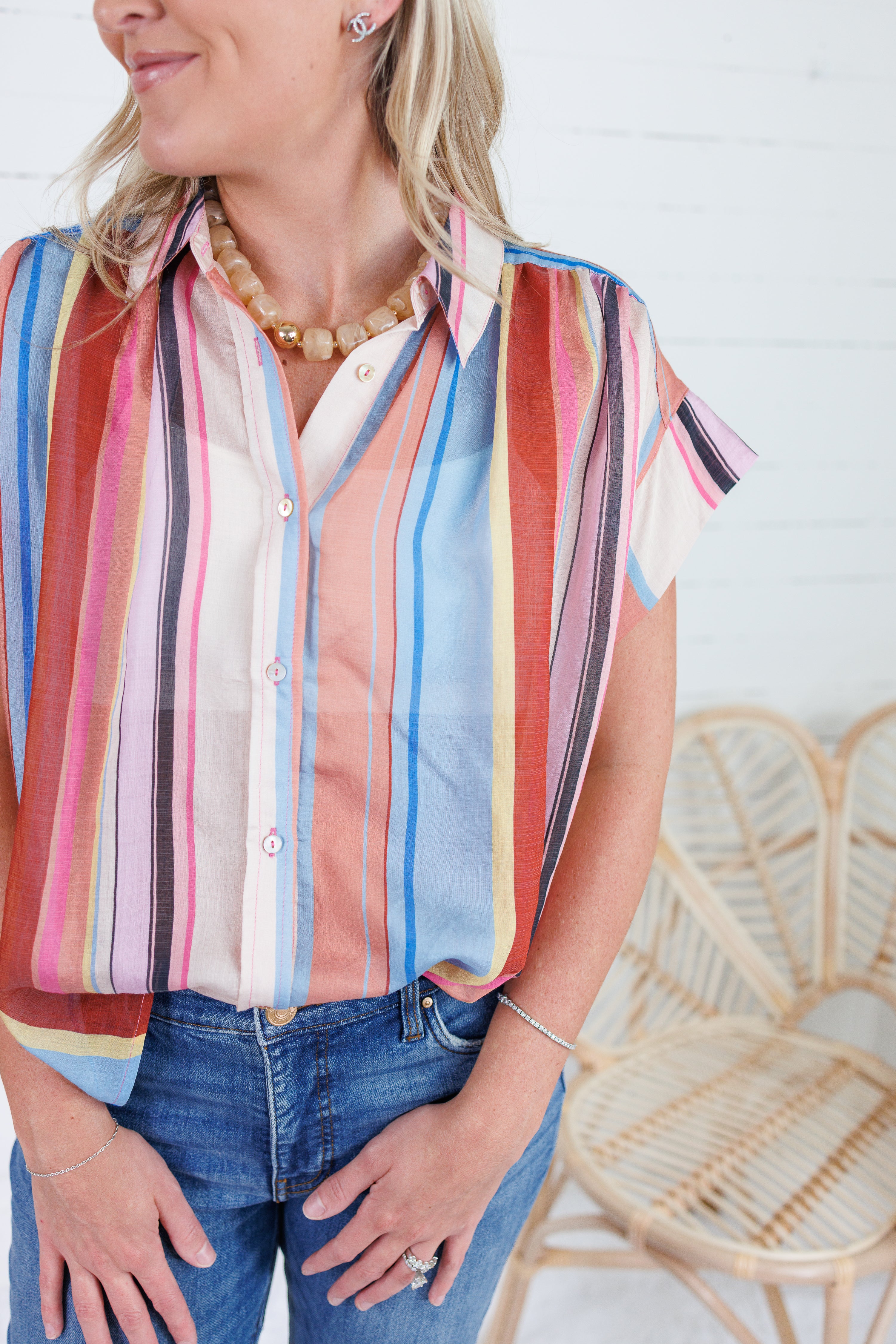 Clementine Striped Top