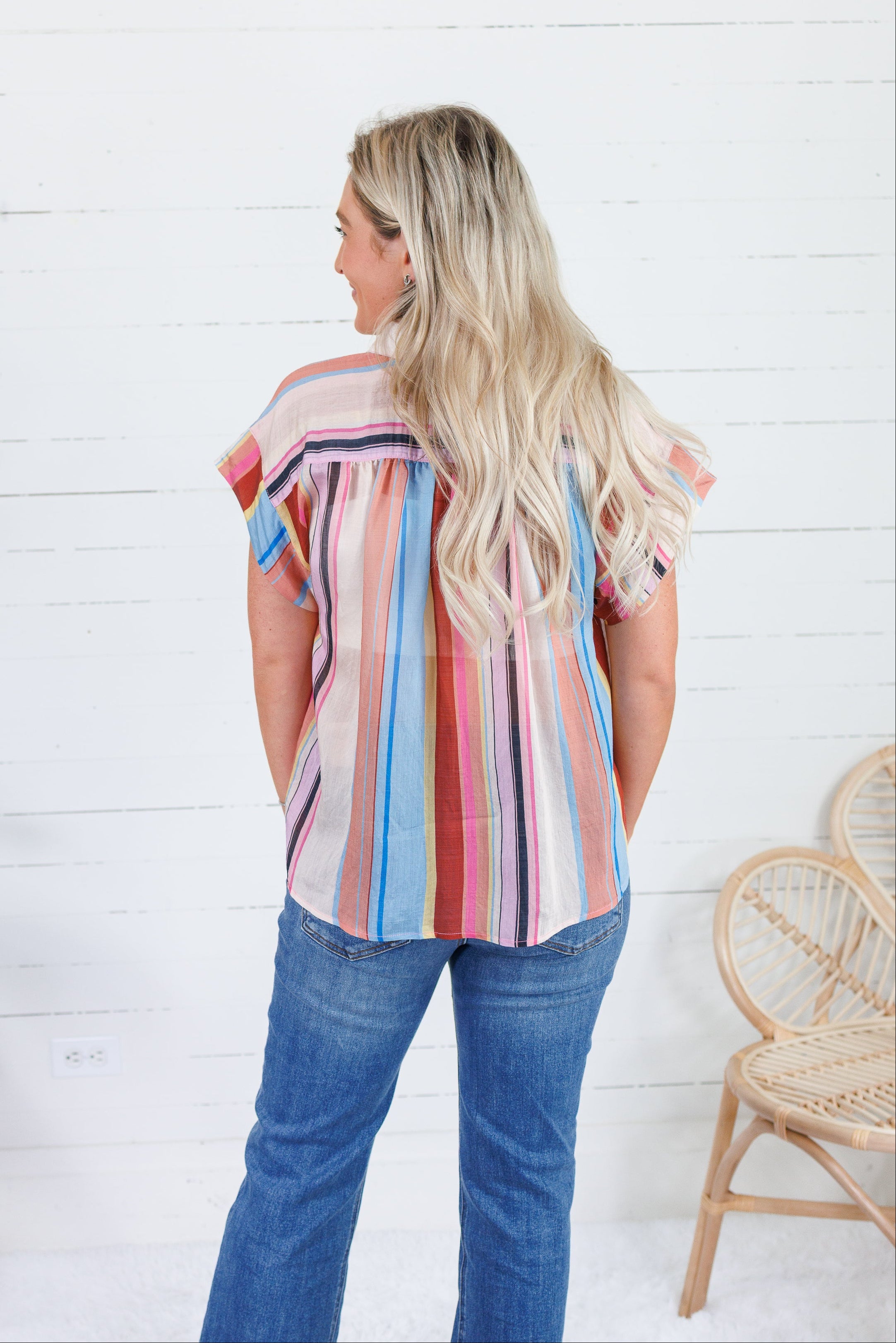 Clementine Striped Top