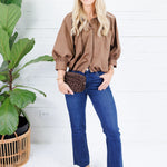 Clifton Brown Poplin Bubble Top Karlie