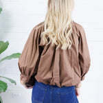 Clifton Brown Poplin Bubble Top Karlie