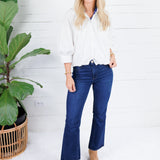 Clifton White Poplin Bubble Top Karlie