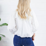 Clifton White Poplin Bubble Top Karlie