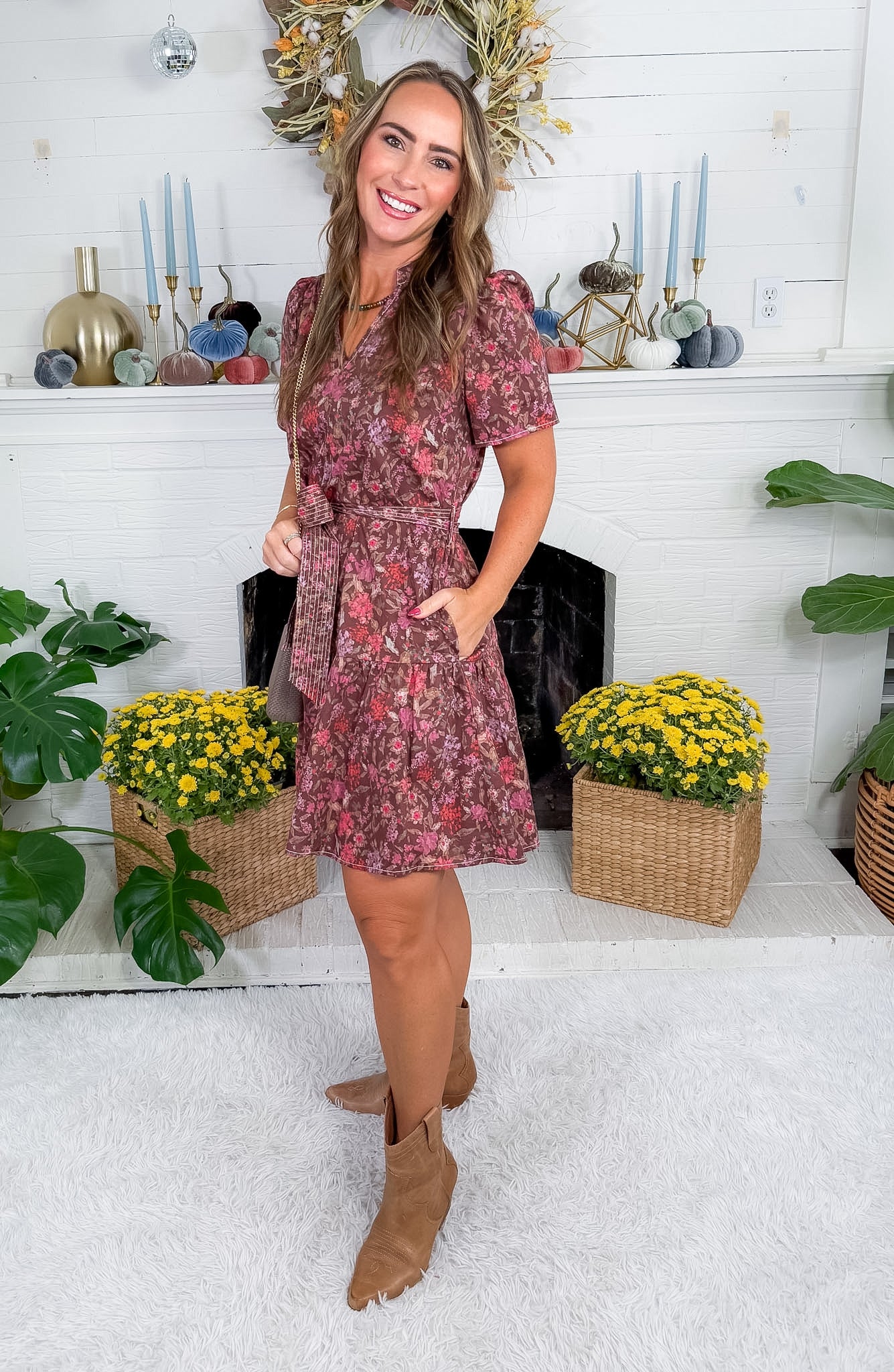 Clive Brown Floral Mini Dress