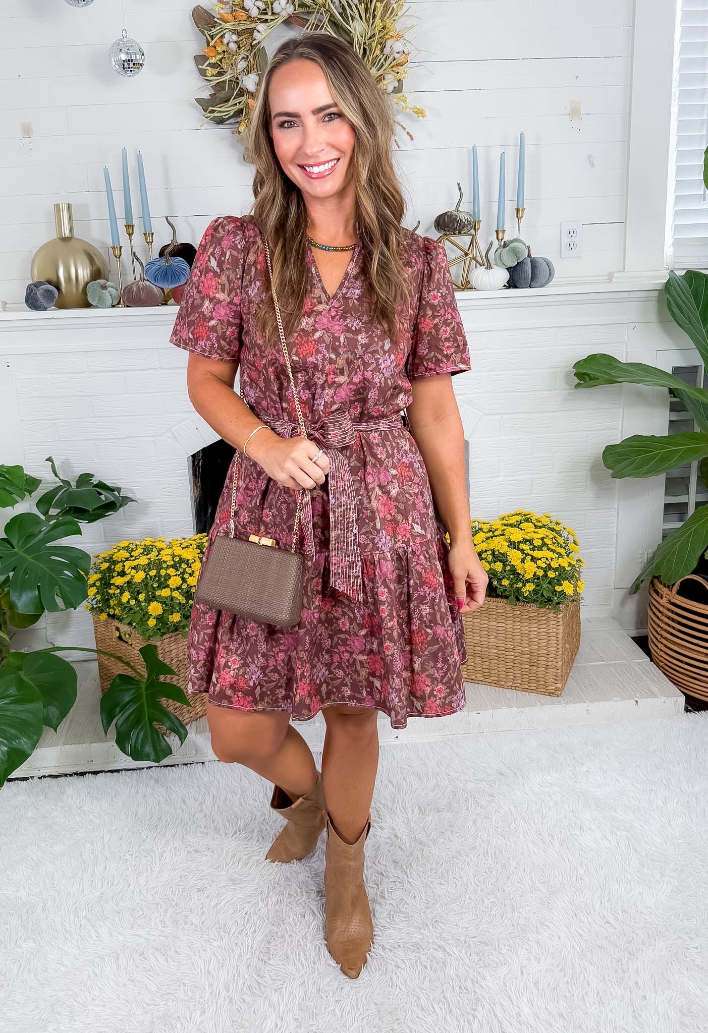 Clive Brown Floral Mini Dress