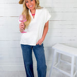 Cloud White Preppy Top Entro