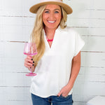 Cloud White Preppy Top Entro