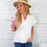 Cloud White Preppy Top Entro