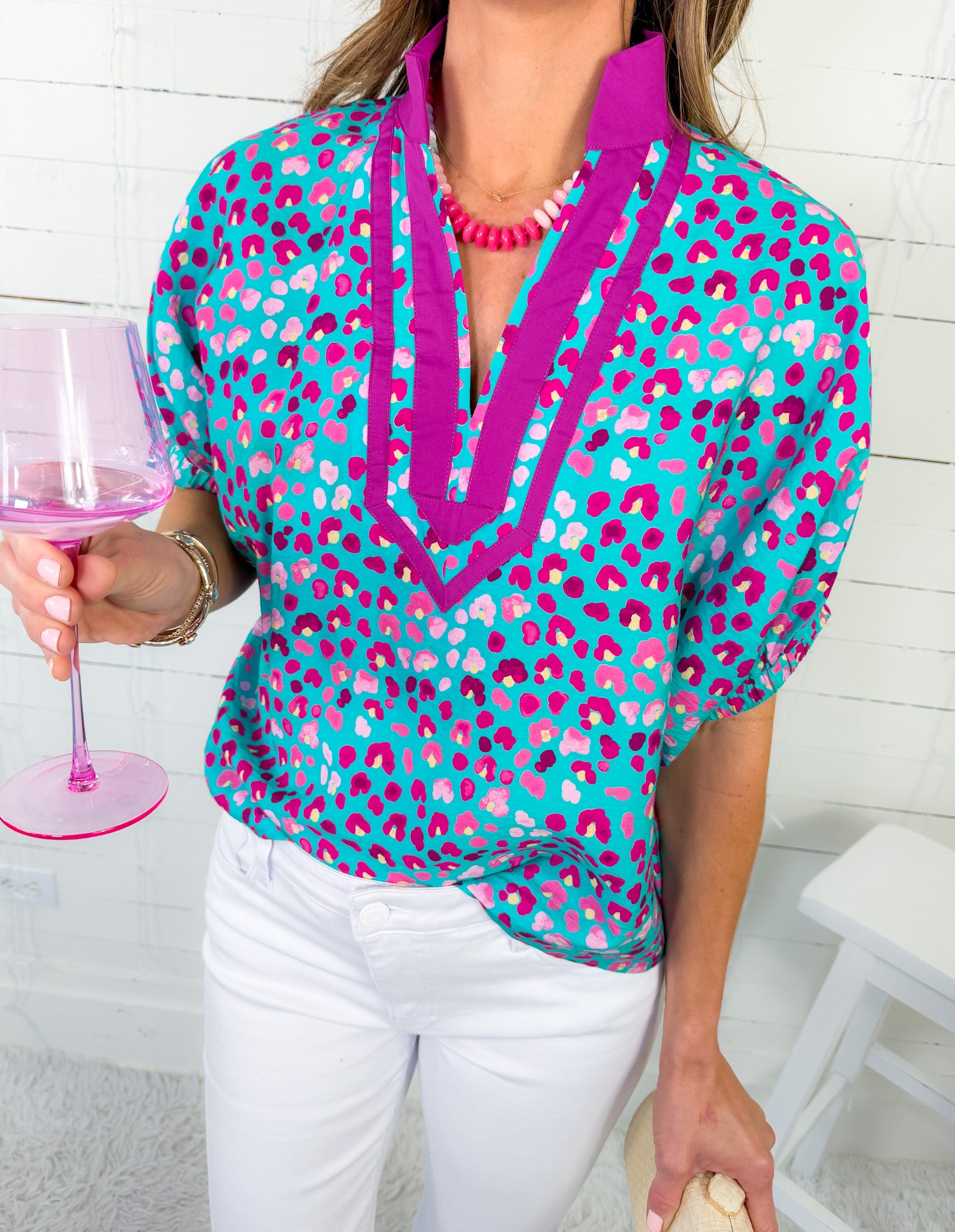 Coastal Jade Dots Top Entro