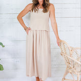 Colby Caramel Back Smocked Maxi Dress Mustard Seed 