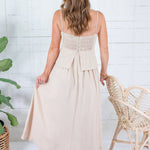 Colby Caramel Back Smocked Maxi Dress Mustard Seed 