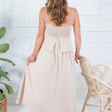 Colby Caramel Back Smocked Maxi Dress Mustard Seed 