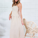 Colby Caramel Back Smocked Maxi Dress Mustard Seed 