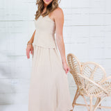Colby Caramel Back Smocked Maxi Dress Mustard Seed 