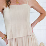 Colby Caramel Back Smocked Maxi Dress Mustard Seed 