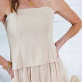 Colby Caramel Back Smocked Maxi Dress Mustard Seed 