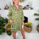 Colette Topiary Green Mini Dress Double A the Label