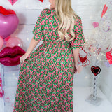 Colleen Pink + Green Caftan Dress