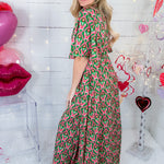 Colleen Pink + Green Caftan Dress