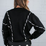 Collier Black + Ivory Trim Sweater THML
