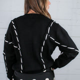 Collier Black + Ivory Trim Sweater THML