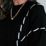 Collier Black + Ivory Trim Sweater THML