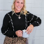 Collier Black + Ivory Trim Sweater THML