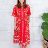 Collins Poppy Indian Flower Maxi Dress Elizabeth James the Label 