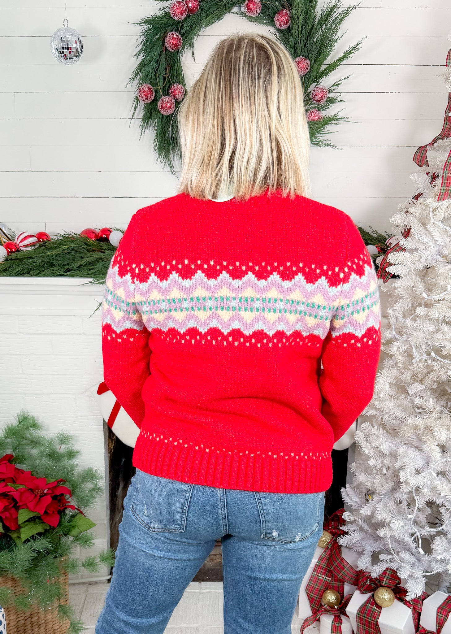 Collins Red Quarter Zip Sweater Staccato