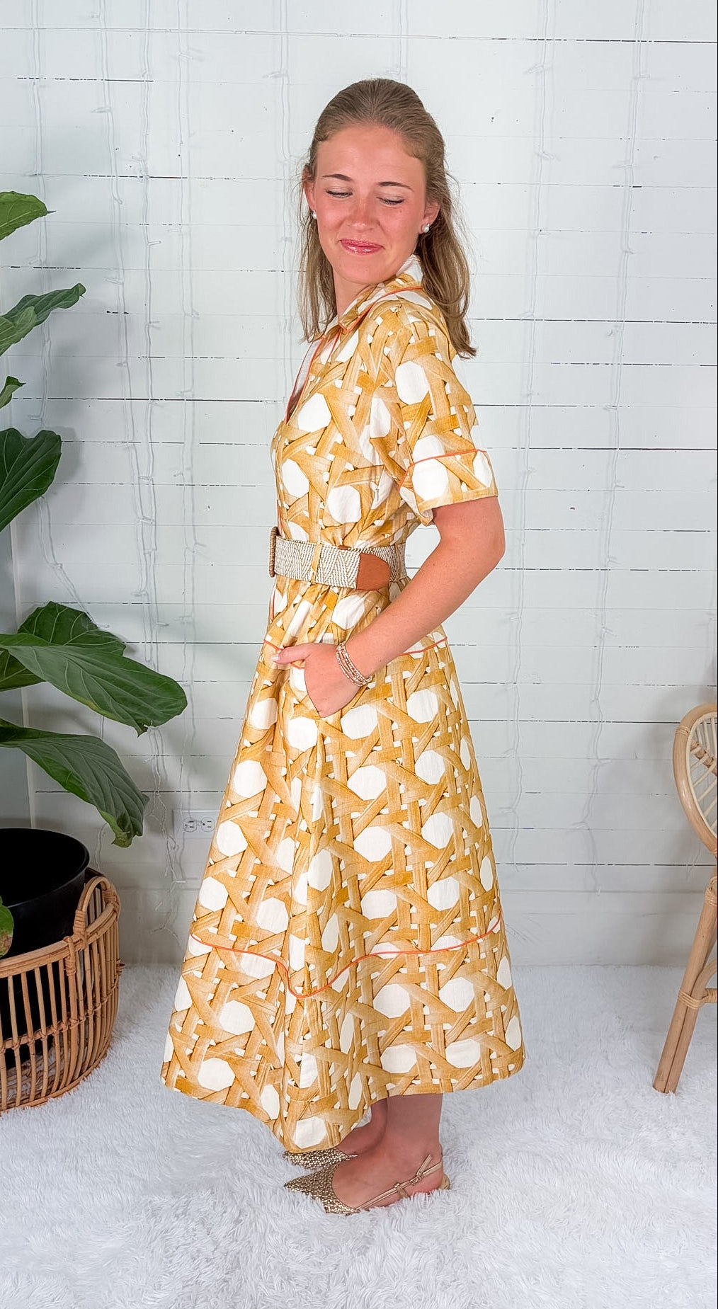 Collins Wicker Midi Dress