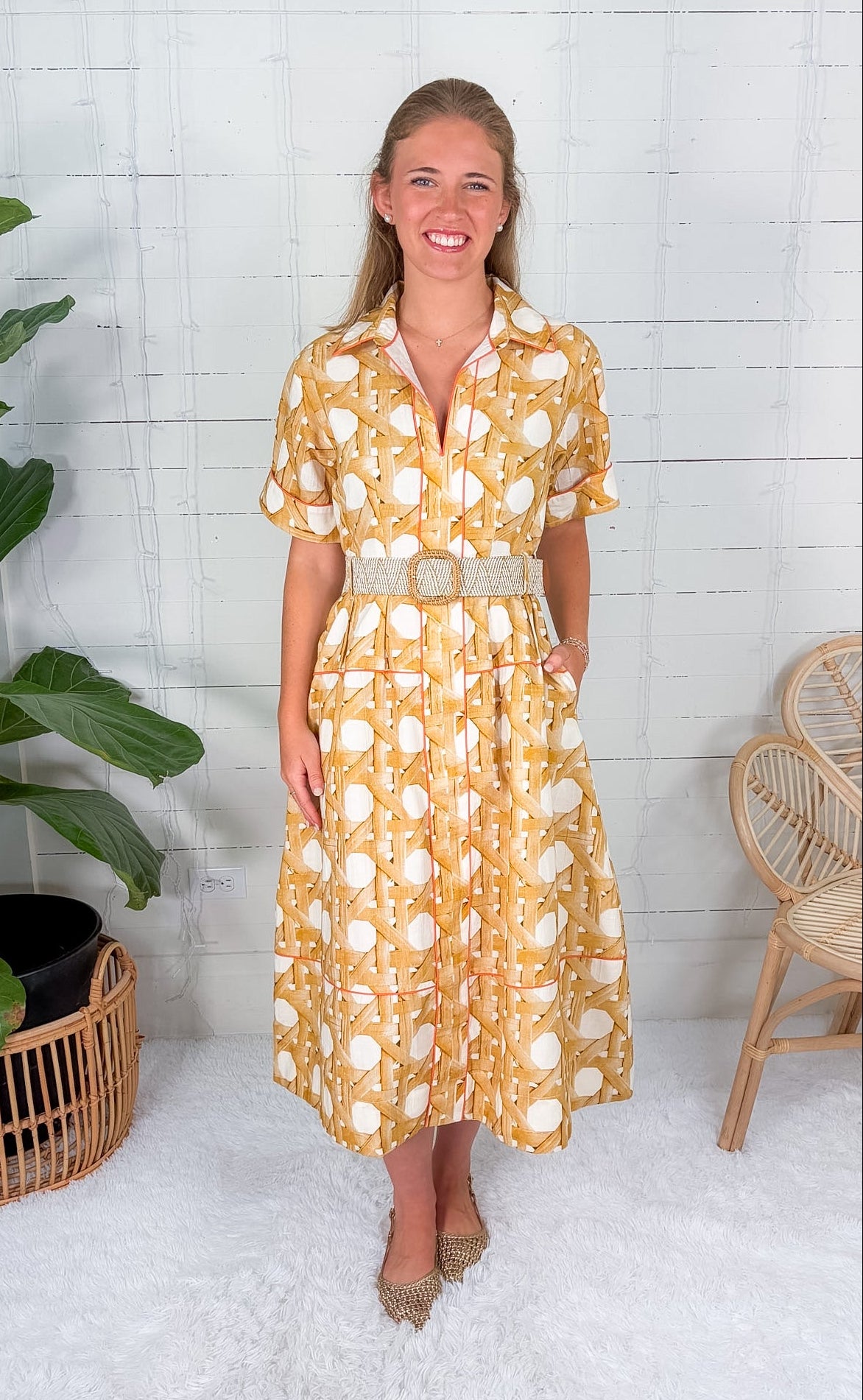 Collins Wicker Midi Dress