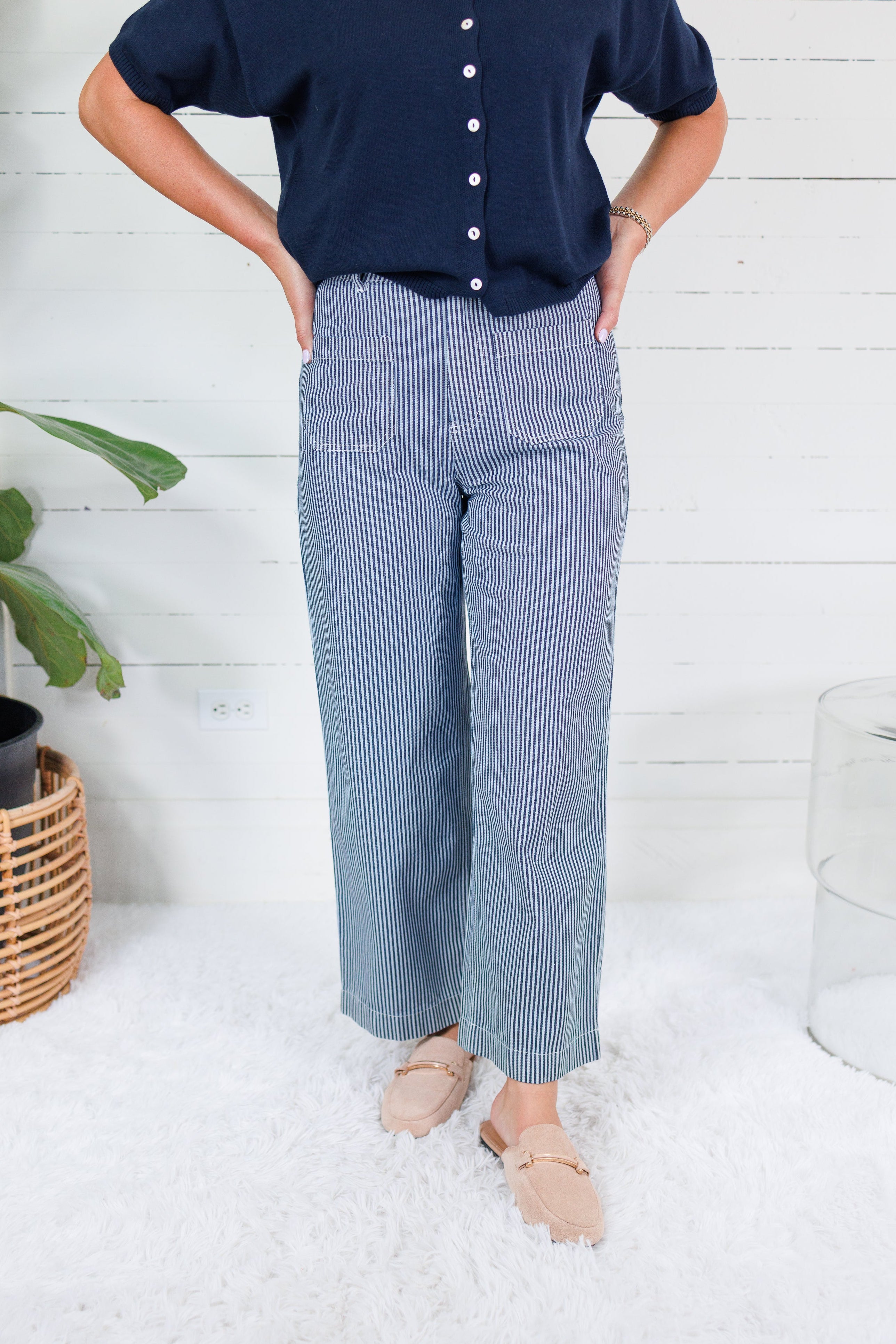 Colton Navy Stripe Pants Entro
