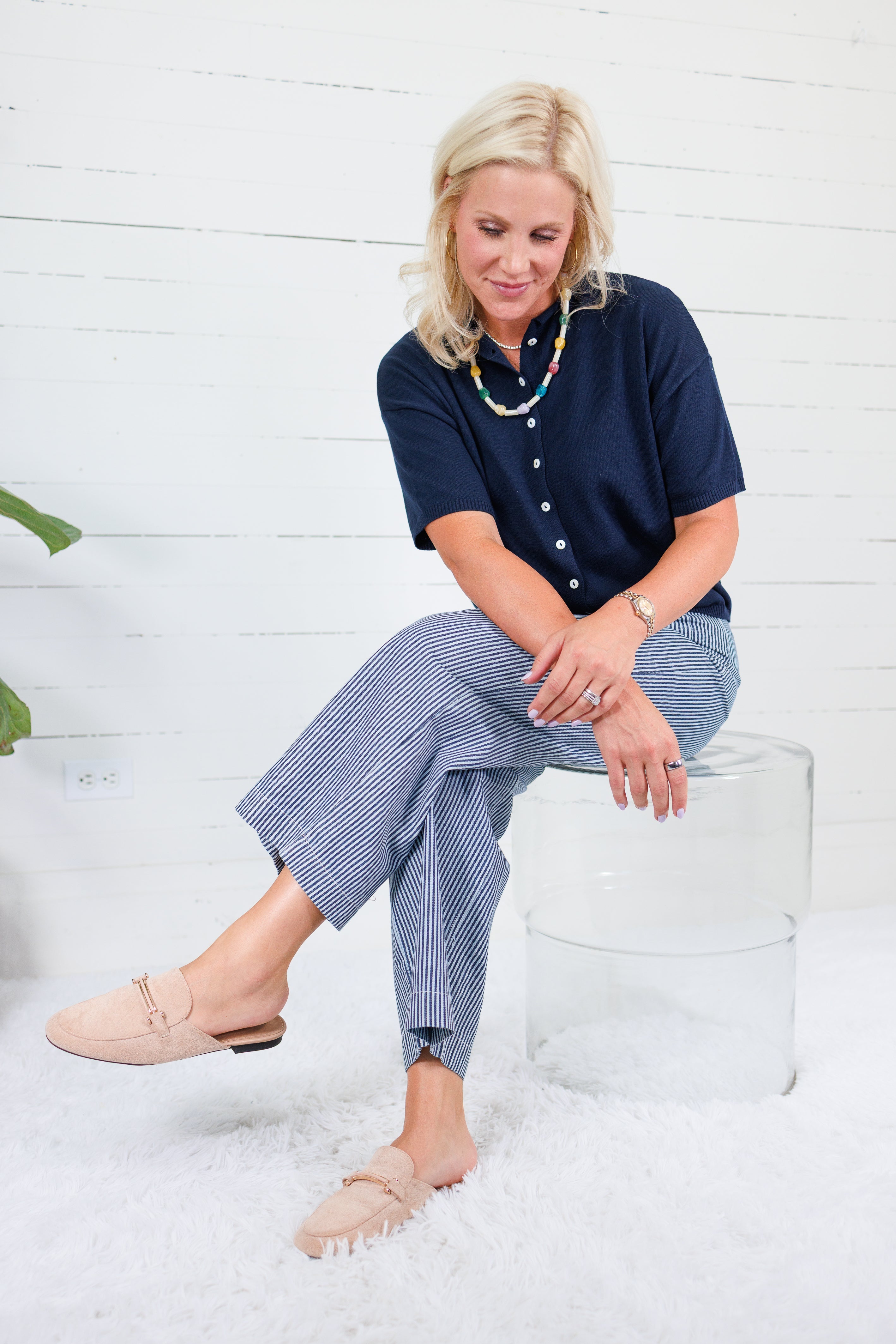Colton Navy Stripe Pants Entro