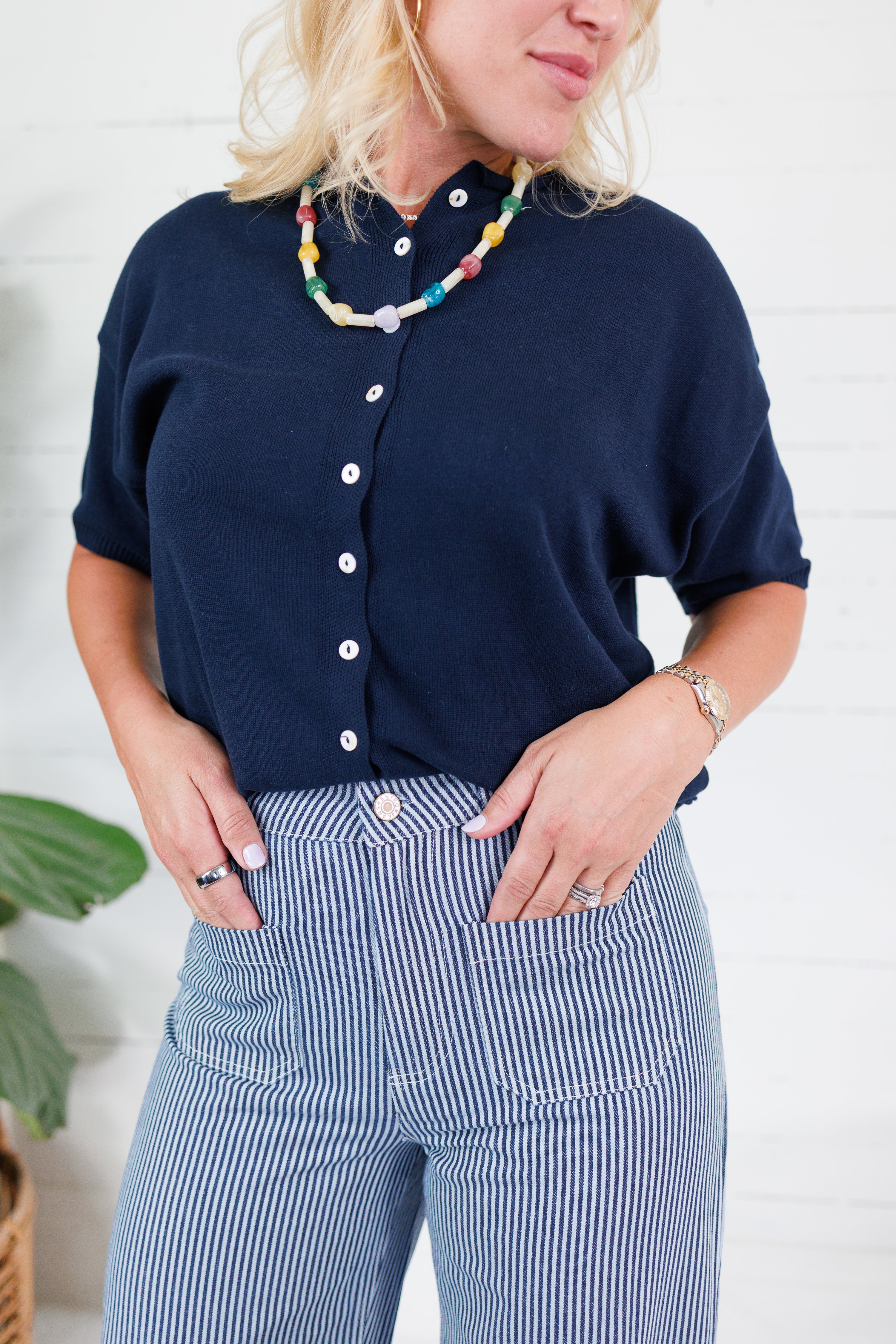 Colton Navy Stripe Pants Entro
