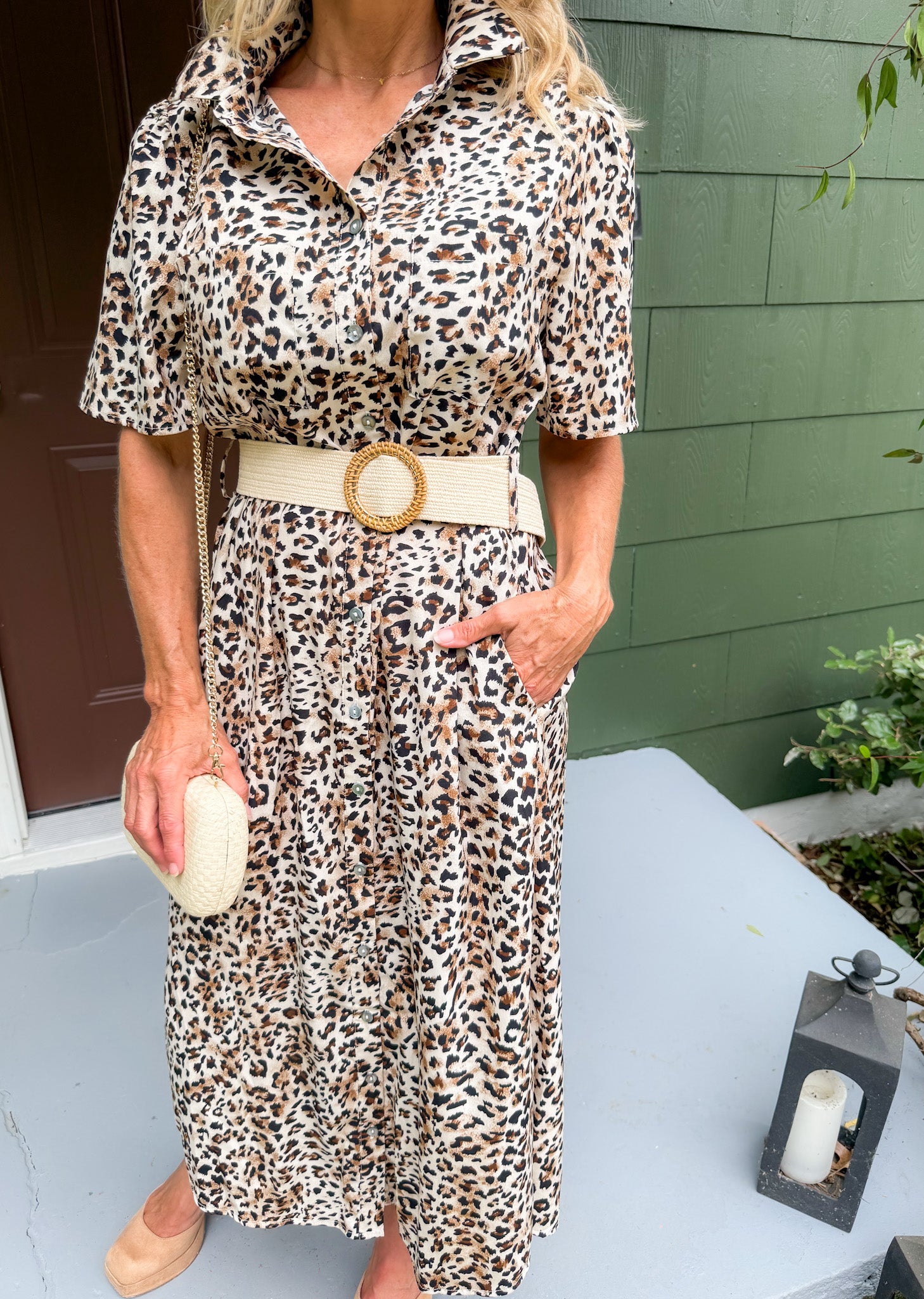 Commander Animal Print Midi Dress