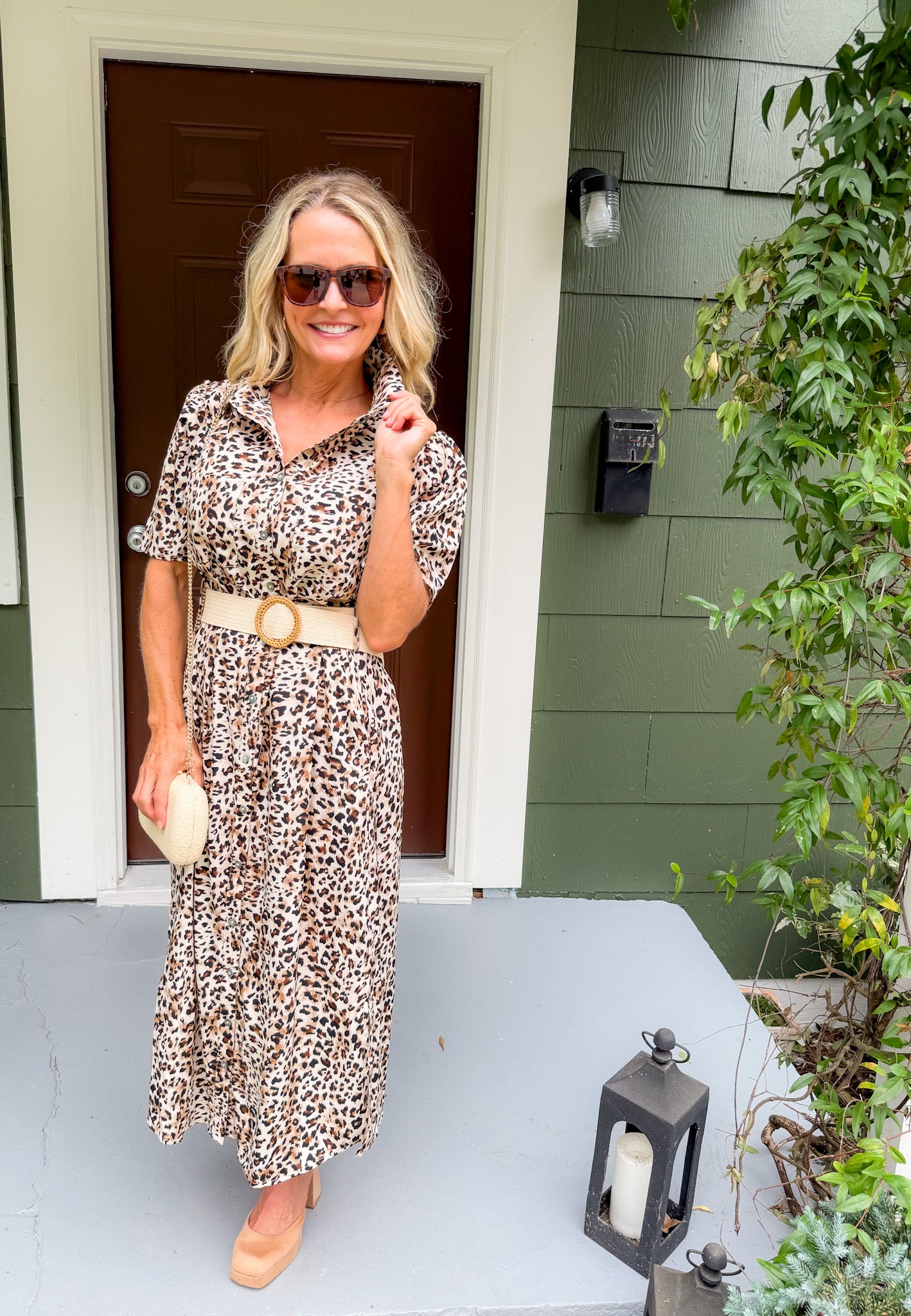 Commander Animal Print Midi Dress