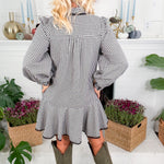 Commander Black Check Mini Dress Entro