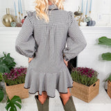 Commander Black Check Mini Dress Entro