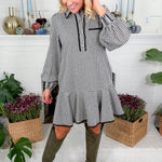 Commander Black Check Mini Dress Entro