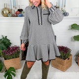 Commander Black Check Mini Dress Entro