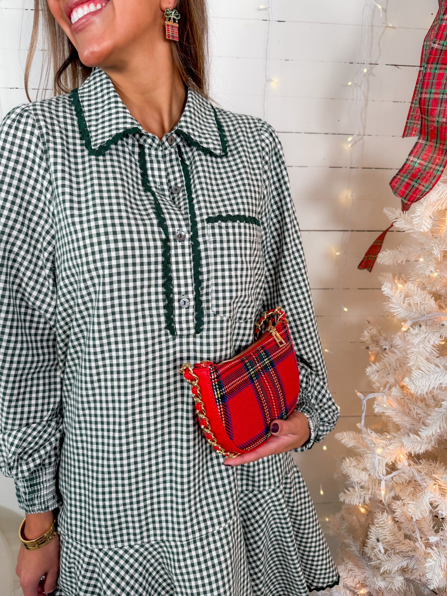 Commander Forest Check Mini Dress Entro