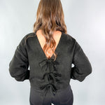 Compton Black Back Bow Sweater