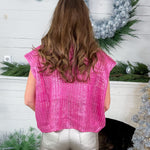 Conley Candy Pink Foil Sleeveless Sweater