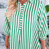 Conrad Kelly Green Striped Mini Dress Entro