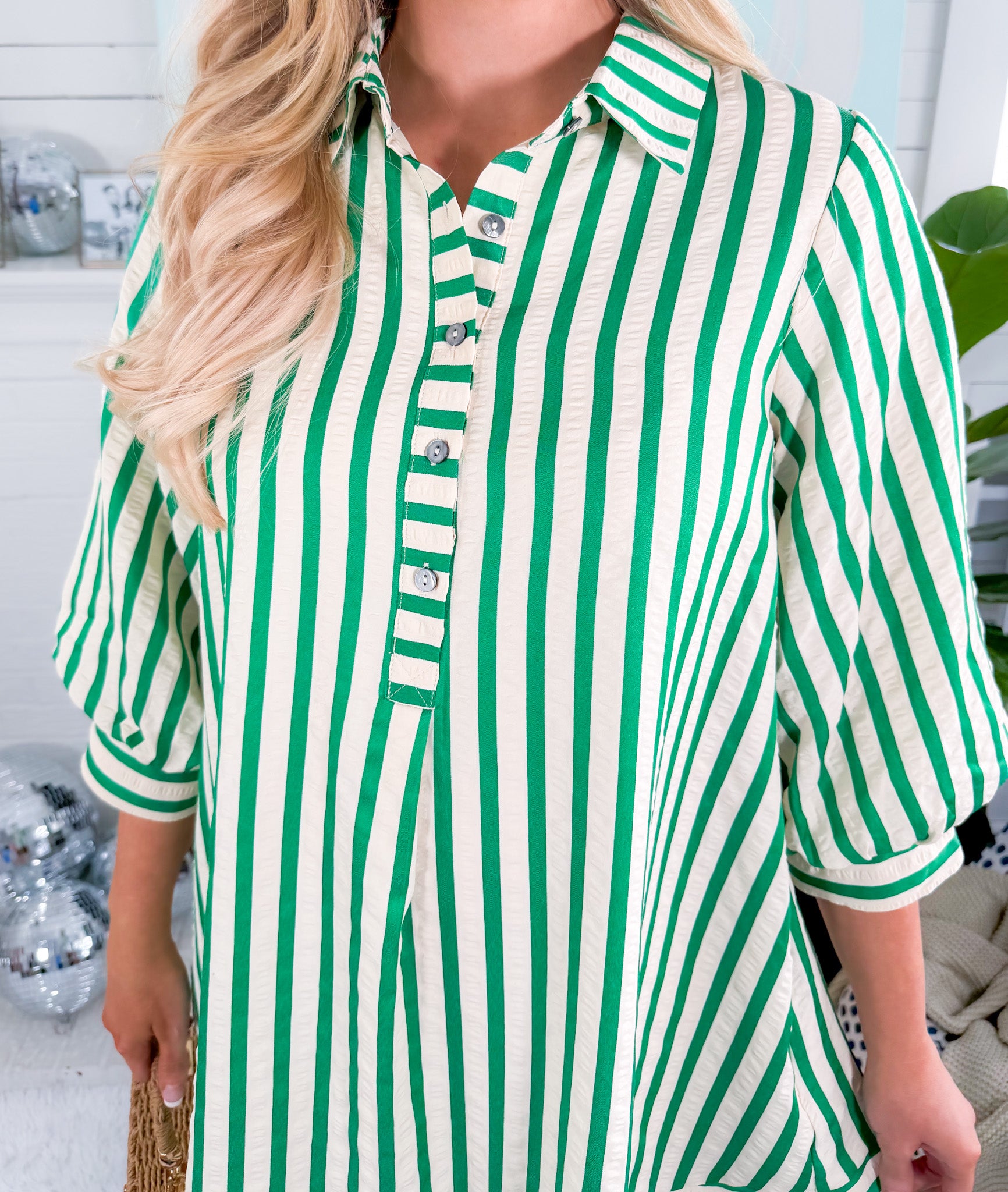 Conrad Kelly Green Striped Mini Dress Entro