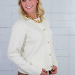 Constance Cream Scallop Edge Cardigan