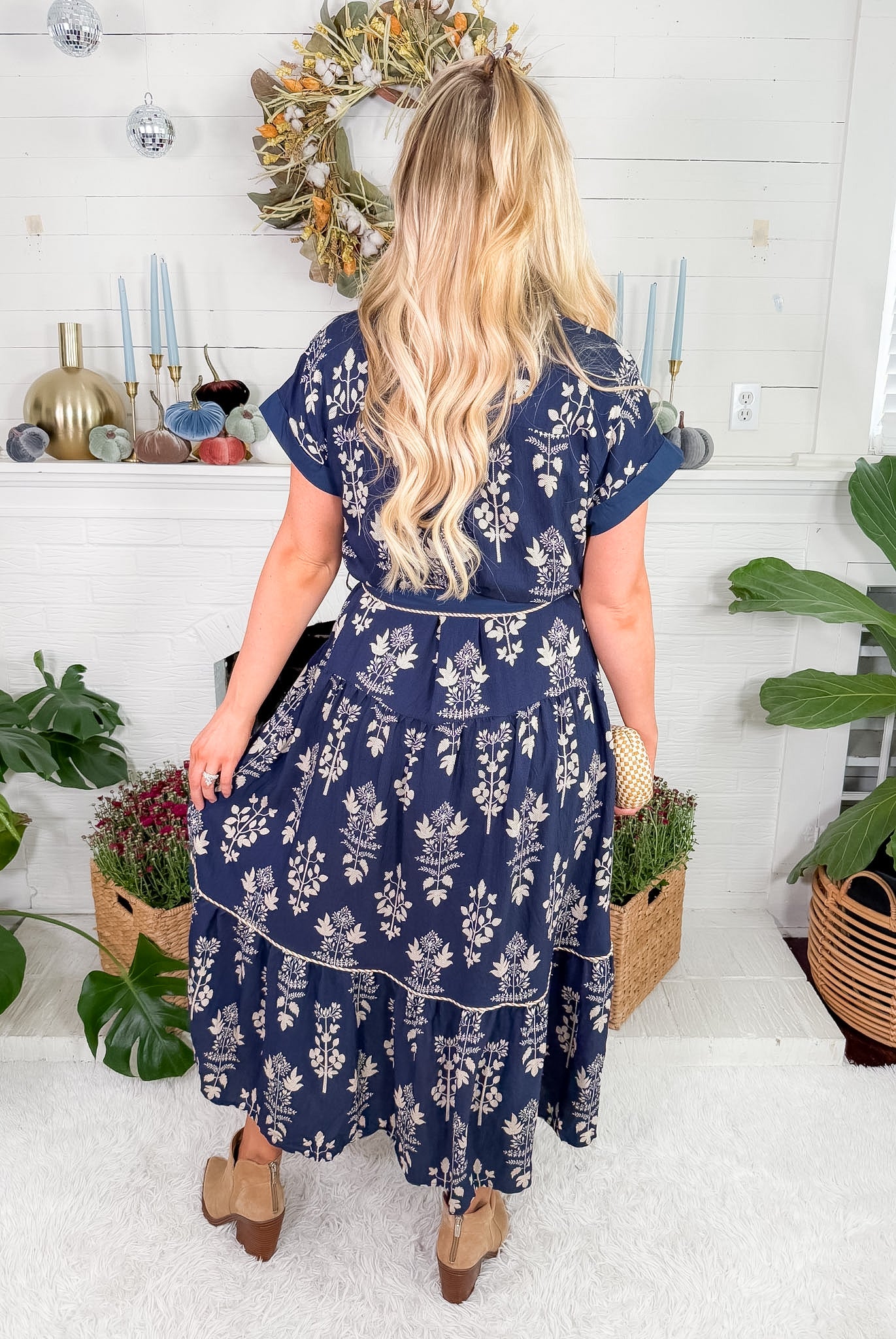 Constance Navy Tiered Maxi Dress Entro