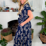 Constance Navy Tiered Maxi Dress Entro