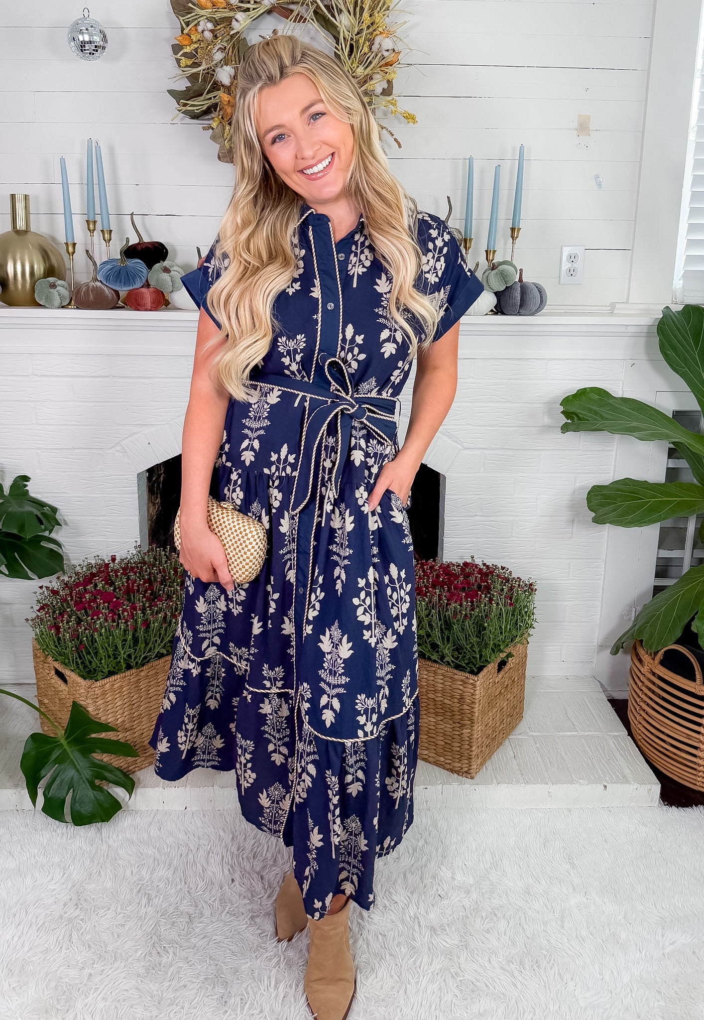 Constance Navy Tiered Maxi Dress Entro